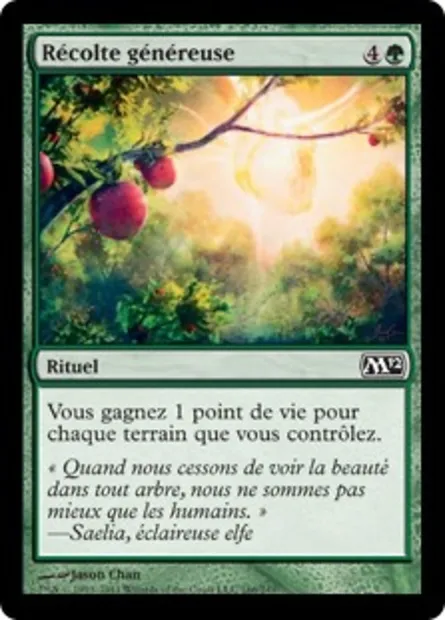 Récolte généreuse, carte Magic M12 166 — extension Magic 2012