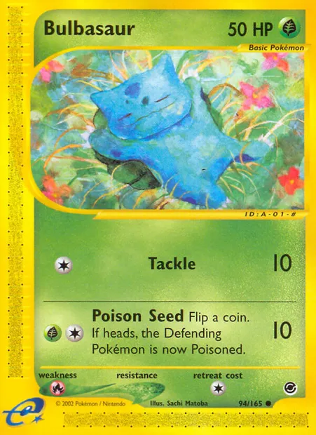 Bulbasaur, Pokémon card EX 94 — Expedition Base Set set