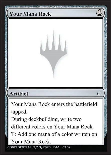 Your Mana Rock, Magic card UNK CA02b — Unknown Event set