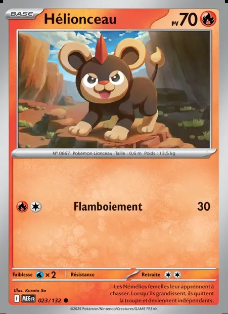 Hélionceau, carte Pokémon MEG 023 — extension Méga-Évolution