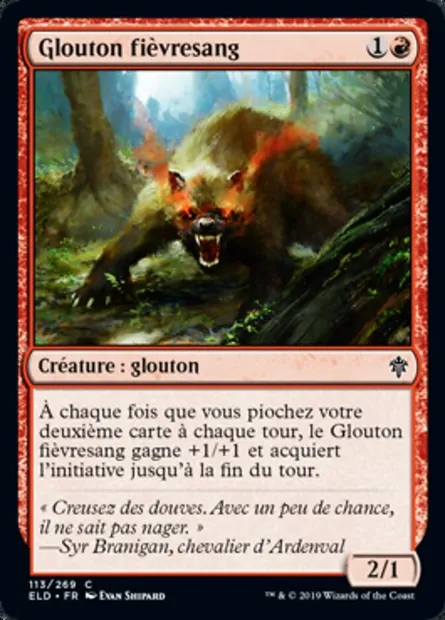 Glouton fièvresang, carte Magic ELD 113 — extension Throne of Eldraine