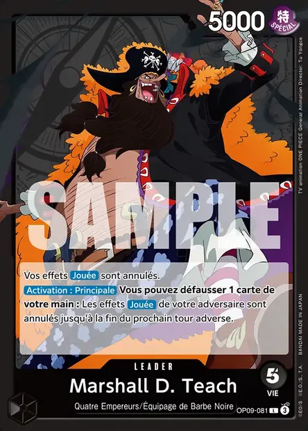 Marshall D. Teach, carte One Piece OP09-081 — extension LES NOUVEAUX EMPEREURS