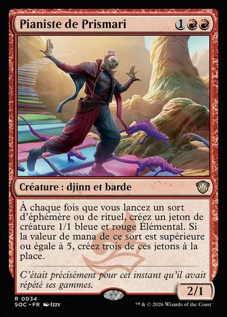 Pianiste de Prismari, carte Magic SOC 34 — extension Secrets of Strixhaven Commander