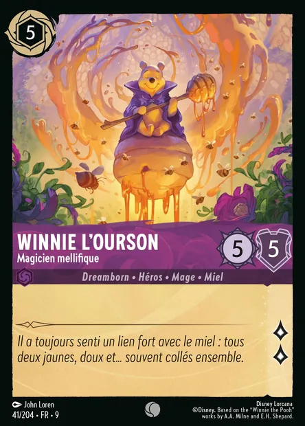 Winnie l'ourson - Magicien mellifique, carte Disney Lorcana CH9-041 — extension Fabuleux