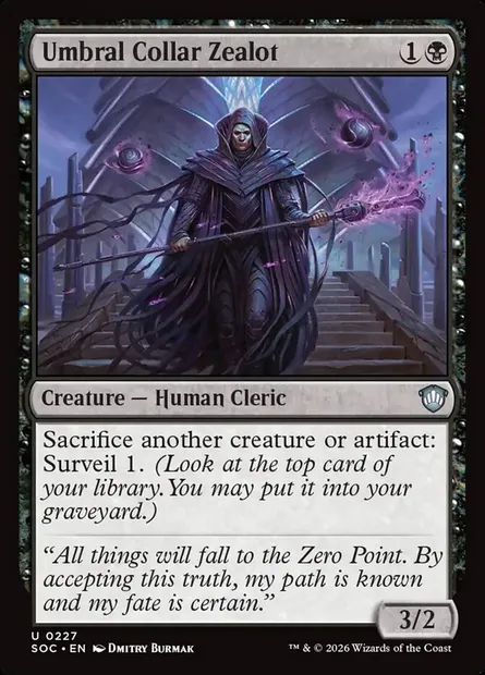 Umbral Collar Zealot, Magic card SOC 227 — Secrets of Strixhaven Commander set