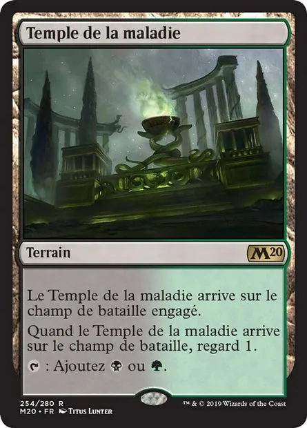 Temple de la maladie, carte Magic M20 254 — extension Core Set 2020