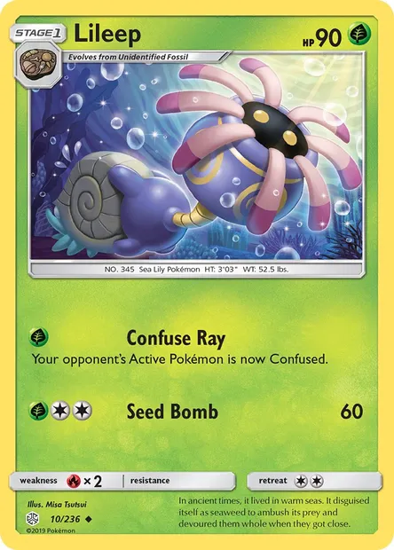 Lileep, Pokémon card CEC 10 — Cosmic Eclipse set