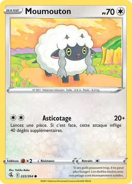 Moumouton, carte Pokémon FST 222 — extension Poing de Fusion