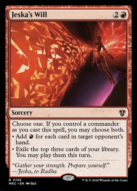 Jeska's Will, Magic card MKC 156 — Murders at Karlov Manor Commander set