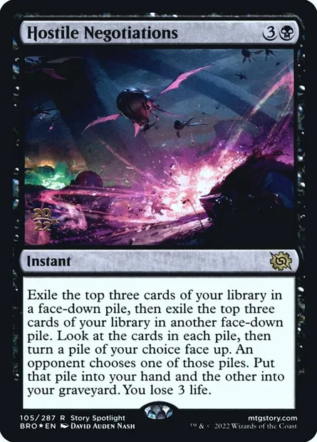 Hostile Negotiations, Magic card PBRO 105s — The Brothers' War Promos set