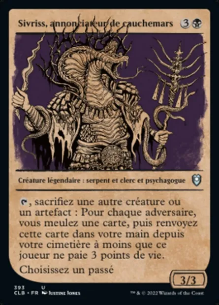 Sivriss, annonciateur de cauchemars, carte Magic CLB 393 — extension Commander Légendes : la bataille de la Porte de Baldur