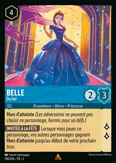 Belle - Du bal, carte Disney Lorcana CH5-158 — extension Ciel Scintillant