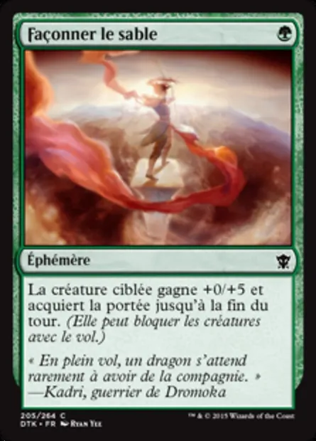 Façonner le sable, carte Magic DTK 205 — extension Les Dragons de Tarkir