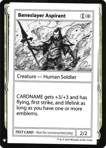 Baneslayer Aspirant, Magic card CMB1 3 — Mystery Booster Playtest Cards 2019 set