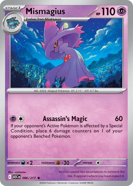 Mismagius, Pokémon card ASC 086 — Ascended Heroes set