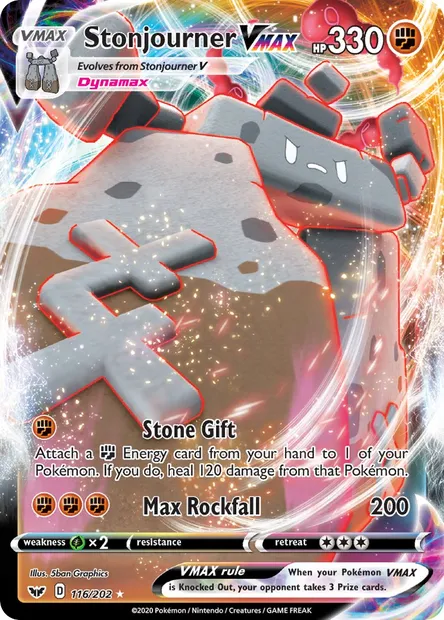 Stonjourner VMAX, Pokémon card SSH 116 — Sword & Shield set