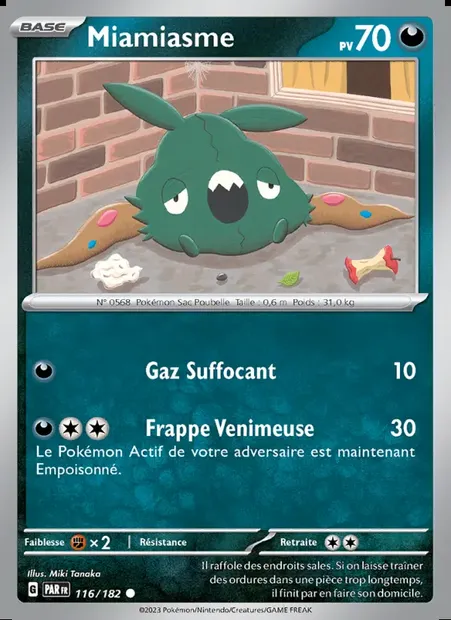 Miamiasme, carte Pokémon PAR 116 — extension Faille Paradoxe