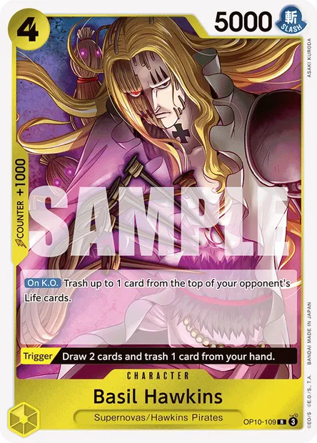 Basil Hawkins, One Piece card OP10-109 — ROYAL BLOOD set