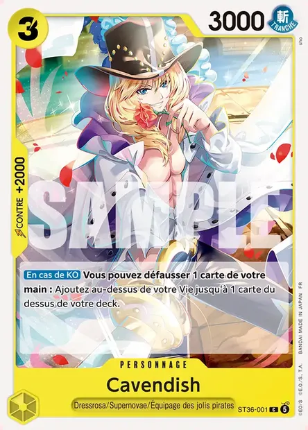 Cavendish, carte One Piece ST36-001 — extension JAUNE Eustass "Captain" Kidd