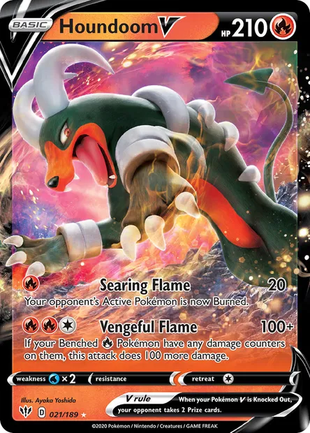 Houndoom V, Pokémon card DAA 21 — Darkness Ablaze set