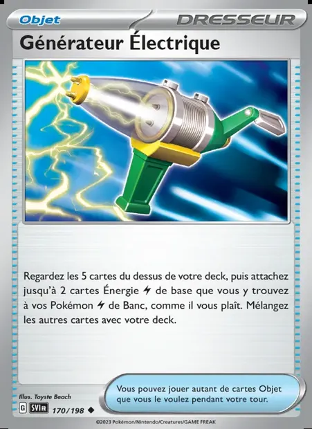 Générateur Électrique, carte Pokémon SVI 170 — extension Écarlate et Violet