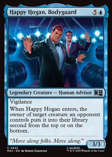 Happy Hogan, Bodyguard, Magic card MSC 622 — Marvel Super Heroes Commander set