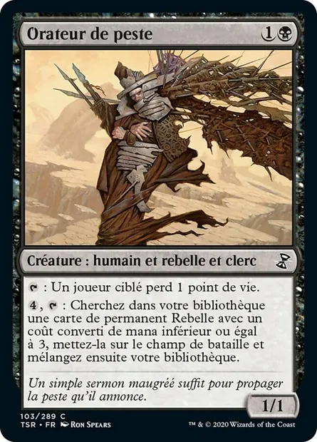 Orateur de peste, carte Magic TSR 103 — extension Spirale Temporelle Remastered