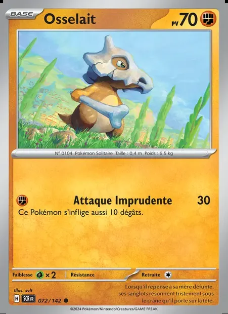 Osselait, carte Pokémon SCR 072 — extension Couronne Stellaire