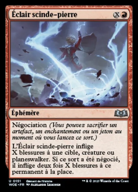 Éclair scinde-pierre, carte Magic WOE 151 — extension Wilds of Eldraine