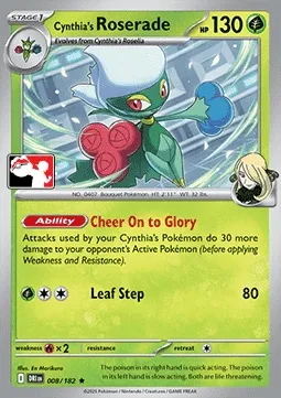 Cynthia's Roserade, Pokémon card PPS 008-5 — Play! Pokémon Prize Pack Series set