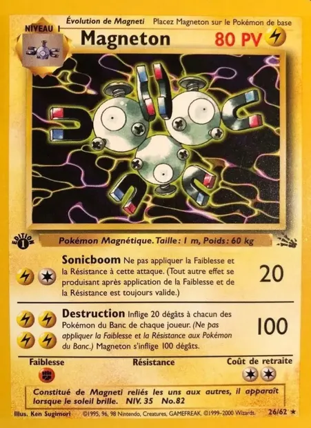 Magnéton, carte Pokémon FO 26 — extension Fossile
