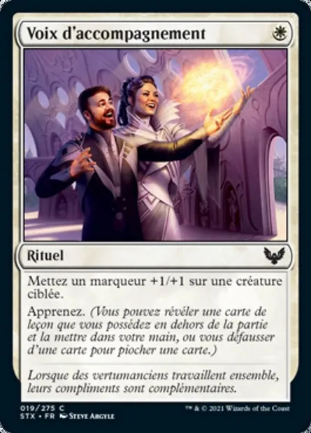 Voix d'accompagnement, carte Magic STX 19 — extension Strixhaven: l'Académie des Mages