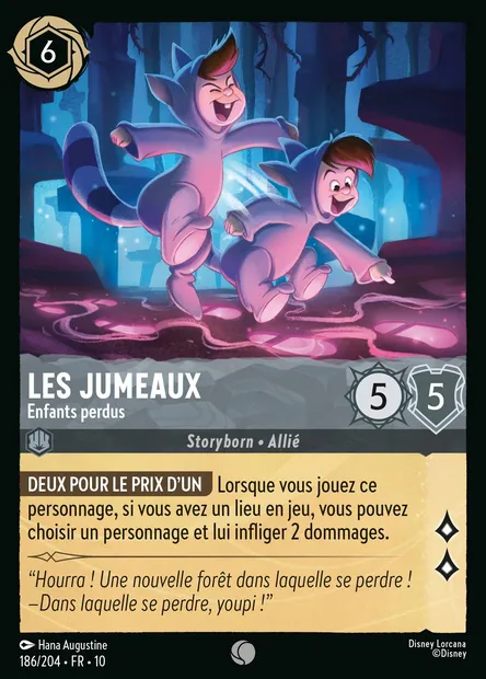 Les jumeaux - Enfants perdus, carte Disney Lorcana CH10-186 — extension Lueurs dans les Profondeurs