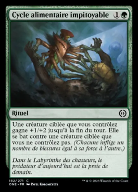 Cycle alimentaire impitoyable, carte Magic ONE 182 — extension Tous Phyrexians