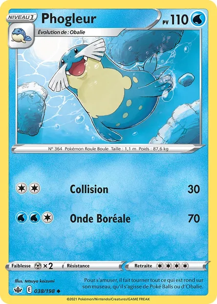 Phogleur, carte Pokémon CRE 38 — extension Règne de Glace