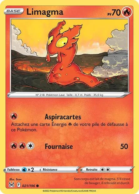 Limagma, carte Pokémon LOR 021 — extension Origine Perdue