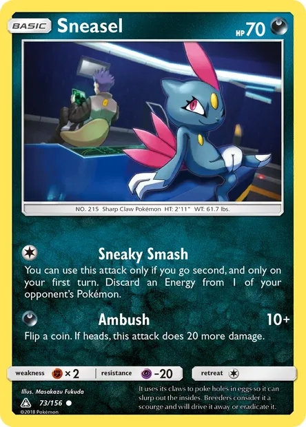 Sneasel, Pokémon card UPR 73 — Ultra Prism set