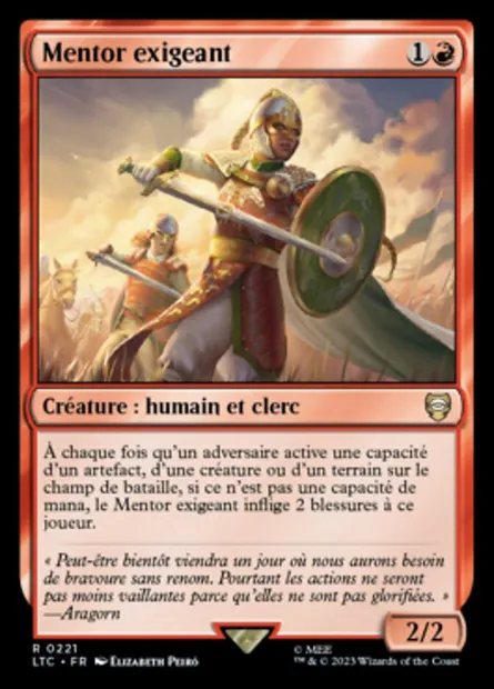 Mentor exigeant, carte Magic LTC 221 — extension Tales of Middle-earth Commander
