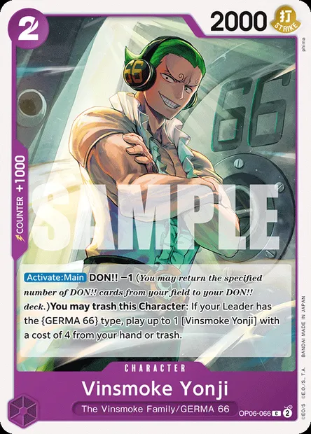 Vinsmoke Yonji, One Piece card OP06-066 — WINGS OF THE CAPTAIN set