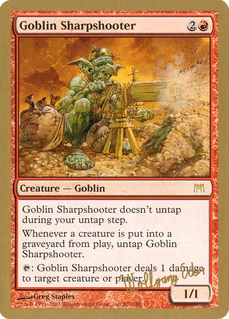 Goblin Sharpshooter, Magic card WC03 we207 — World Championship Decks 2003 set