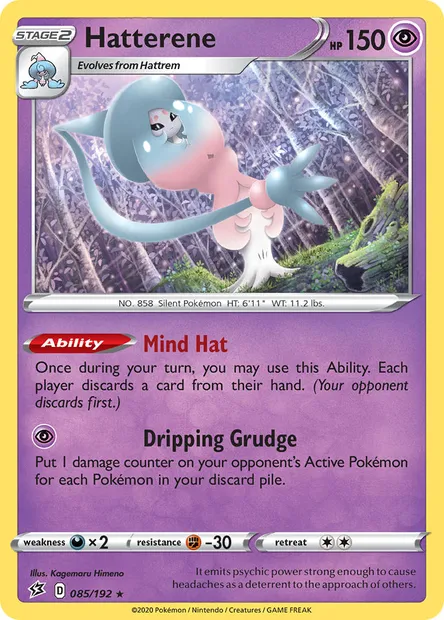 Hatterene, Pokémon card RCL 85 — Rebel Clash set