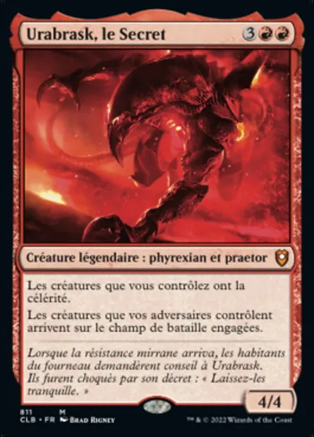 Urabrask, le Secret, carte Magic CLB 811 — extension Commander Légendes : la bataille de la Porte de Baldur