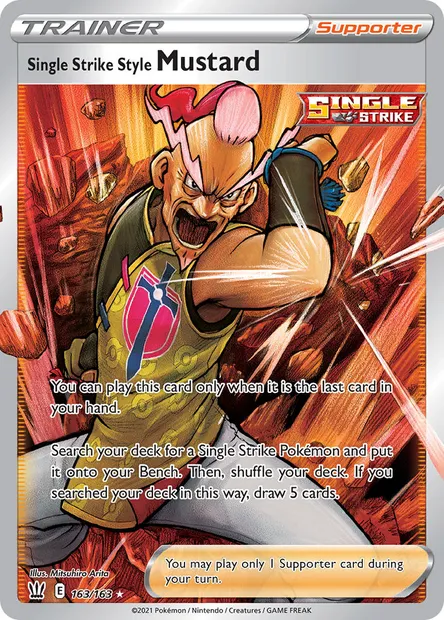 Single Strike Style Mustard, Pokémon card BST 163 — Battle Styles set
