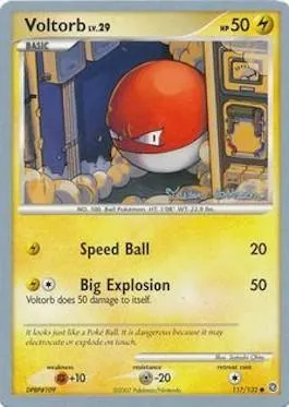 Voltorb LV.29, carte Pokémon WCD08 117 — extension World Championship Decks 2008