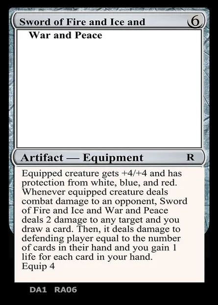 Sword of Fire and Ice and War and Peace, Magic card UNK RA06c — Unknown Event set