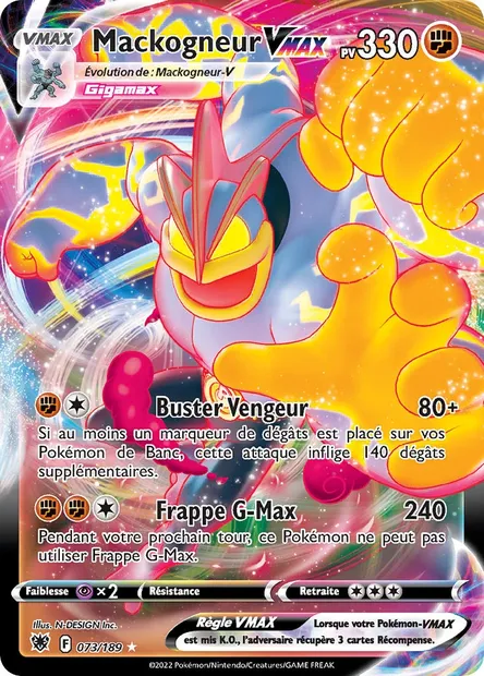 Mackogneur VMAX, carte Pokémon ASR 073 — extension Astres Radieux