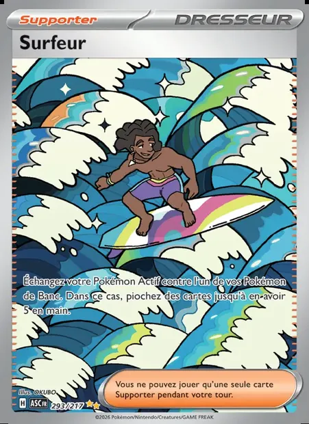 Surfeur, carte Pokémon ASC 293 — extension Héros Transcendants
