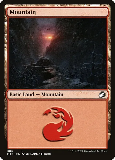 Mountain, Magic card MID 383 — Innistrad: Midnight Hunt set