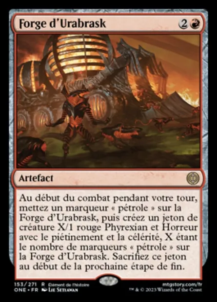 Forge d'Urabrask, carte Magic ONE 153 — extension Tous Phyrexians