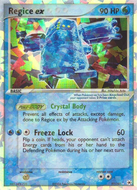 Regice ex, Pokémon card HL 97 — Hidden Legends set